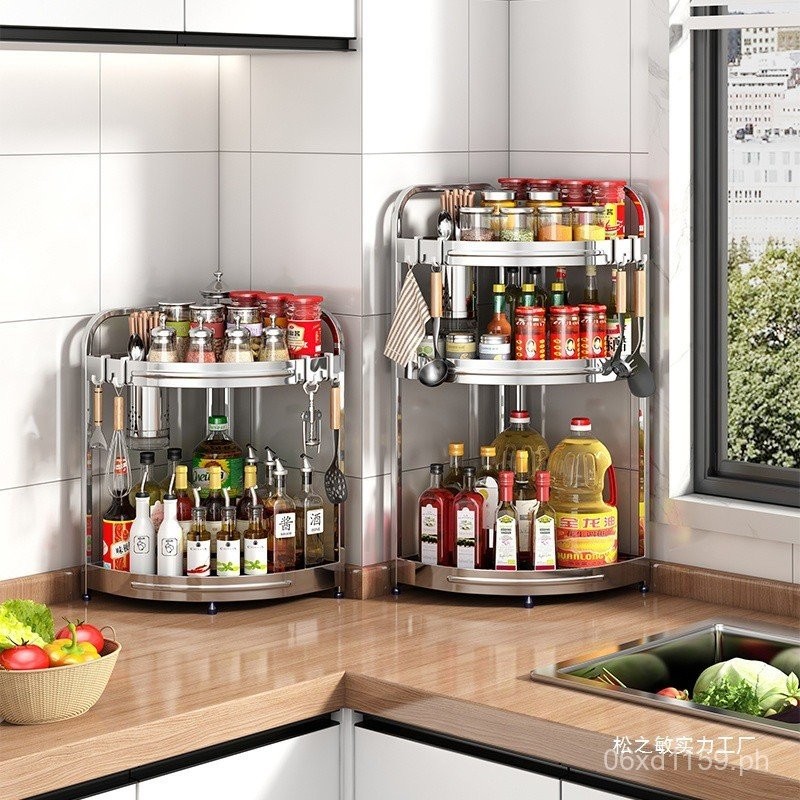Pine Kitchen Wall-Mounted Floor Corner Rack Stainless Steel Knife ...