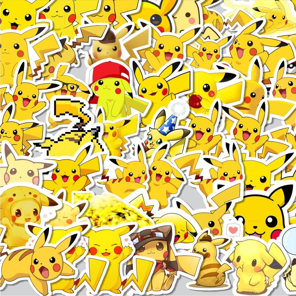 Cutting Pack Stickers Pokemon Pikachu Cartoon Stickers Contents 100Pcs ...