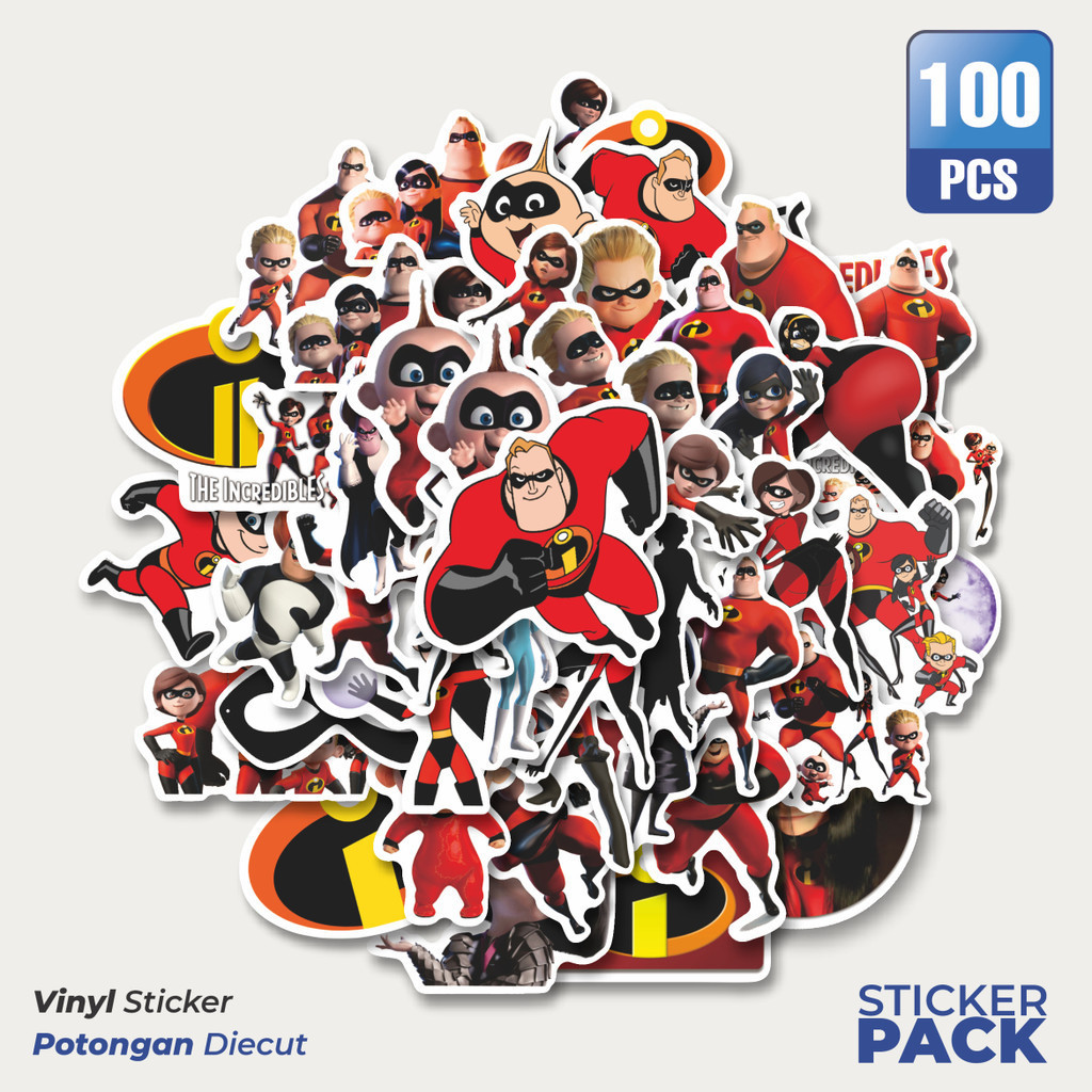 The Incredibles Waterproof Aesthetic Cartoon Vinyl Sticker - For ...