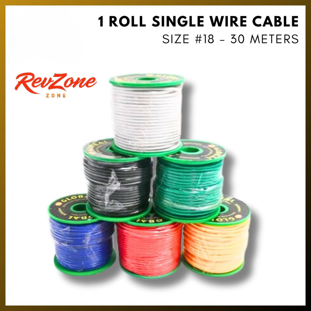 [Rev Zone]18 Gauge Automotive Wire - 30 Meter Roll for Car/Motorcycle ...