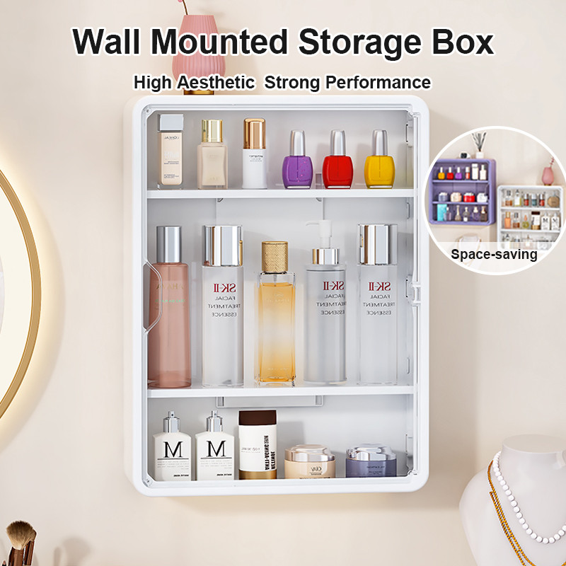 Waterproof Wall Mounted Bathroom Cabinet - Acrylic Makeup Organizer ...