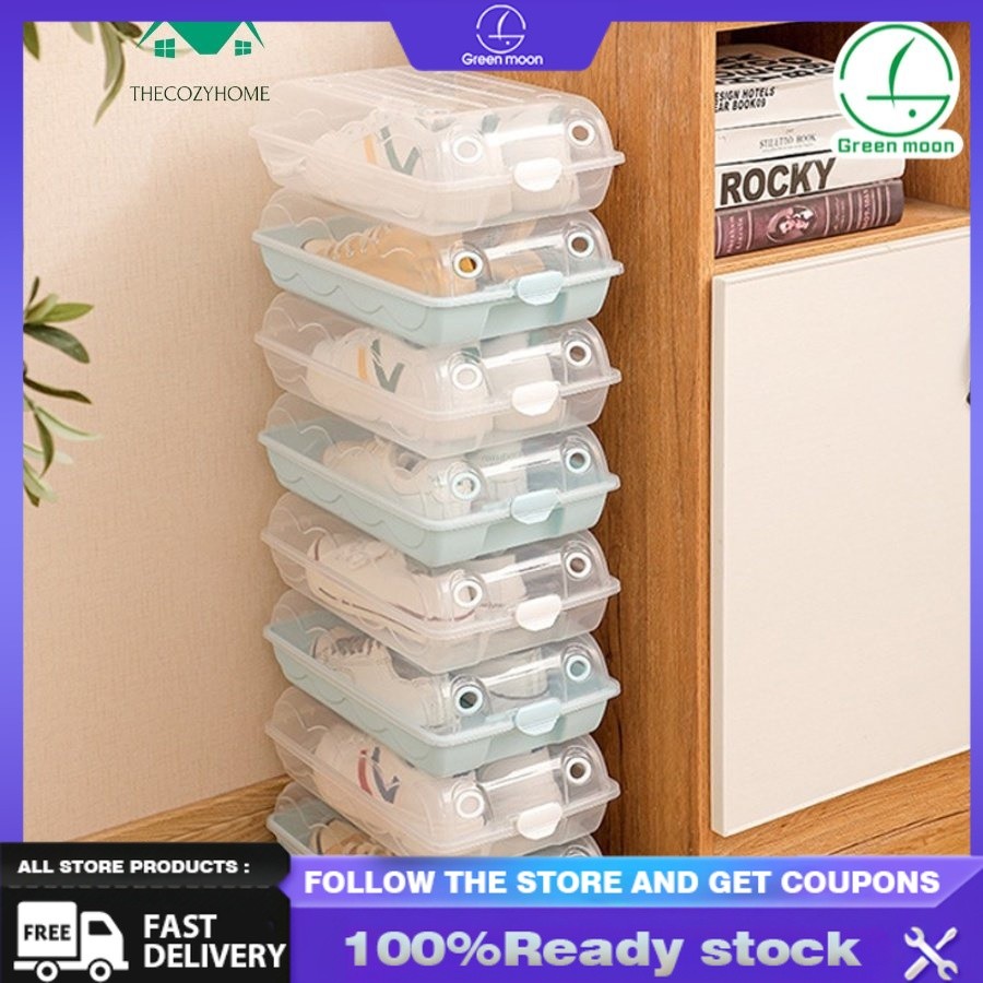 Green Moon Stackable Shoes Box Shoe Rack Shoe Storage Cabinet | Shopee ...