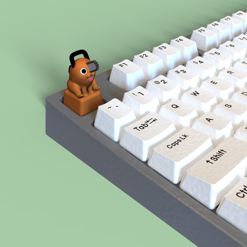 Chainsaw Man Pochita & Denji Personalized Keycap - Creative Cross Axis ...