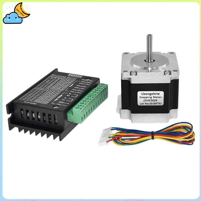 Produktbild von Hyuduo NEMA23 Stepper Motor + DM556 Treiber Kit – 126 N.cm, 2,8A, 56mm – Für CNC, 3D-Drucker & Gravurmaschinen