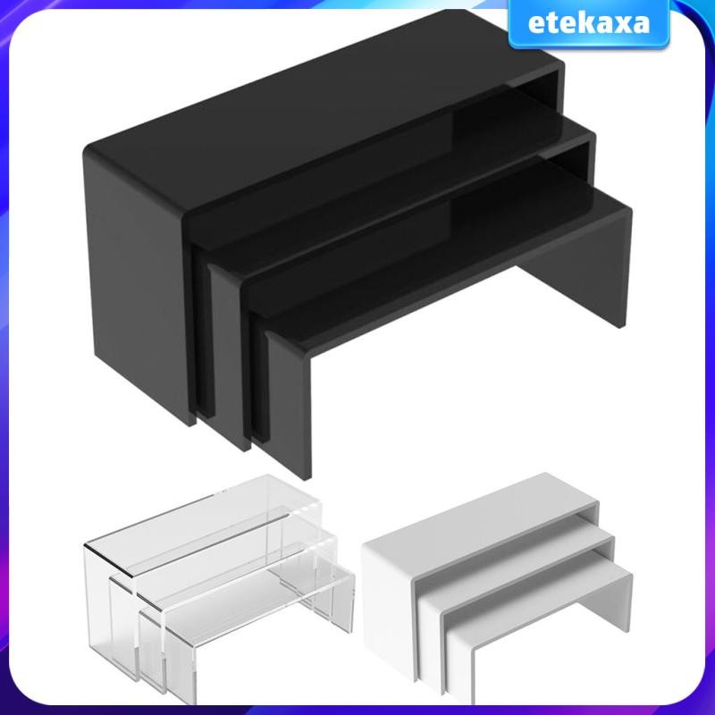 [Etekaxa] 3x Acrylic Display Stand Rainbow Color Storage Rack Jewelry ...