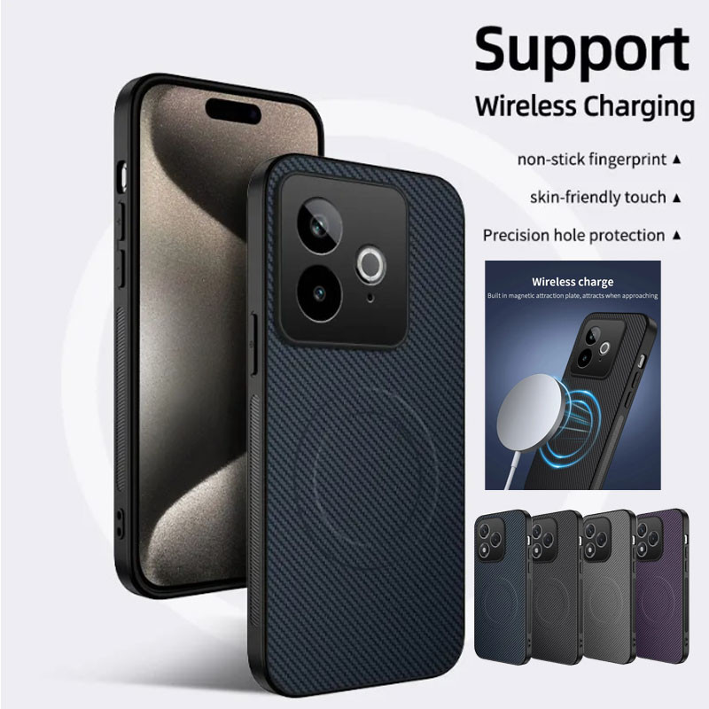 For Realme GT 7T Case Fiber Stripes Leather Silicone Cover for