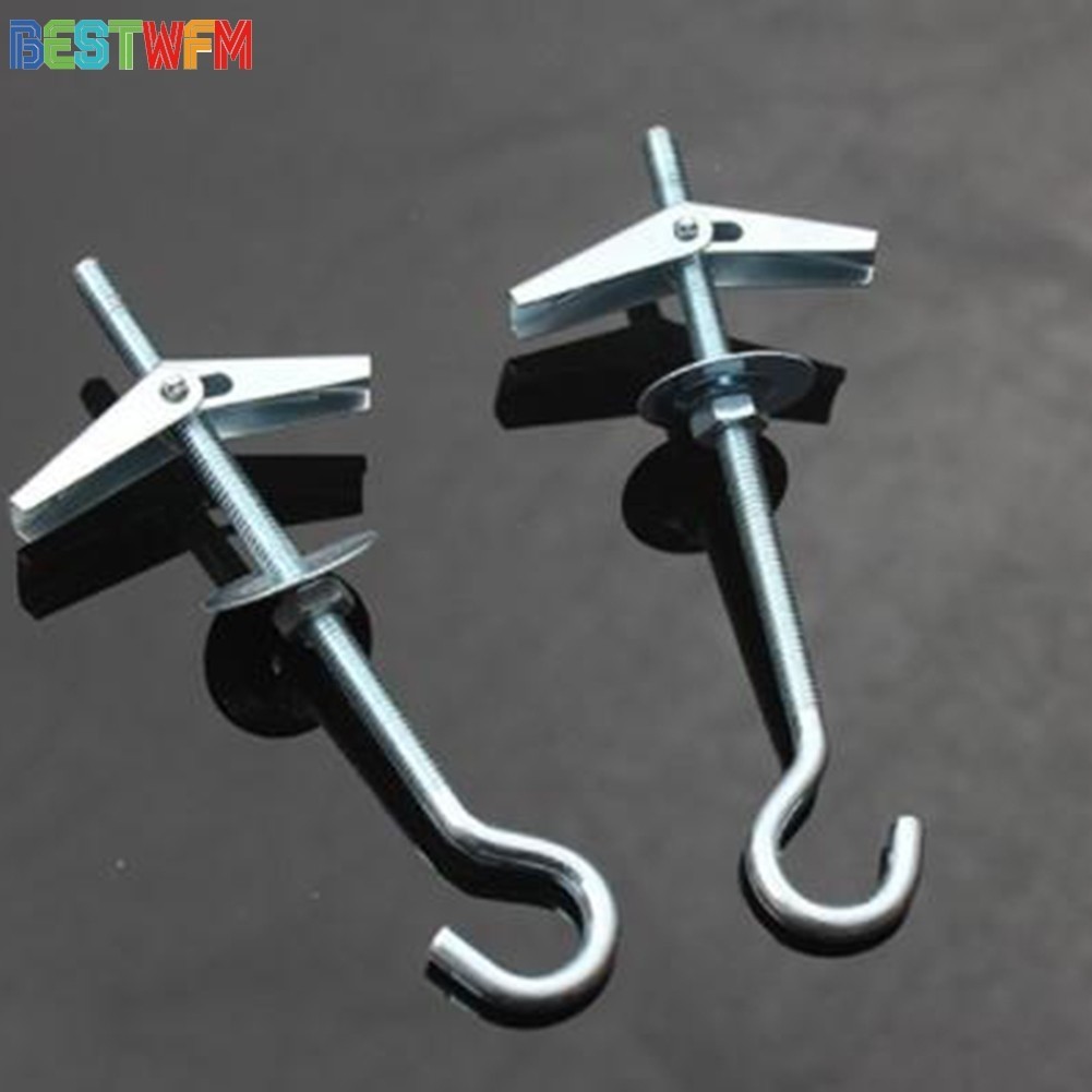 BESTWFM 2Pcs Swag Hook Kit Silver White Finish Plant Hanging Ceiling