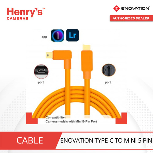 ENOVATION TYPE-C TO MINI 5 PIN CABLE RIGHT ANGLE - HENRY'S CAMERAS ...