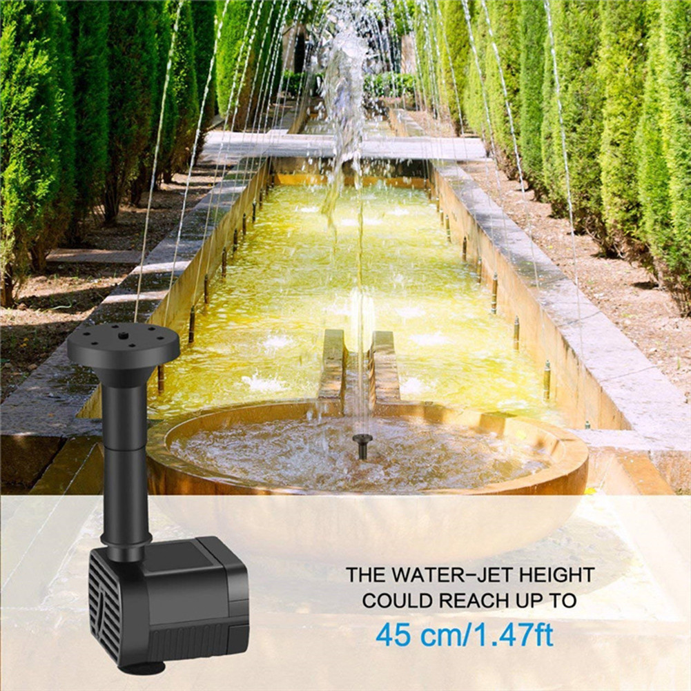 Solar Panel Powered Water Feature Pump with Nozzles Solar Fountain Pond