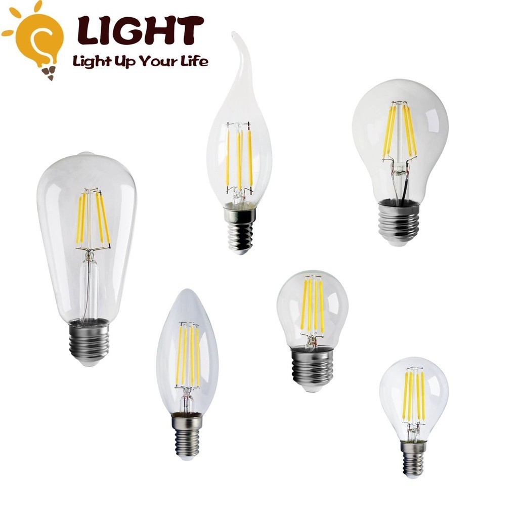 RQ E14 LED Candle Bulb C35 4W 6W 8W 220V E27 LED Filament Light Bulb ...