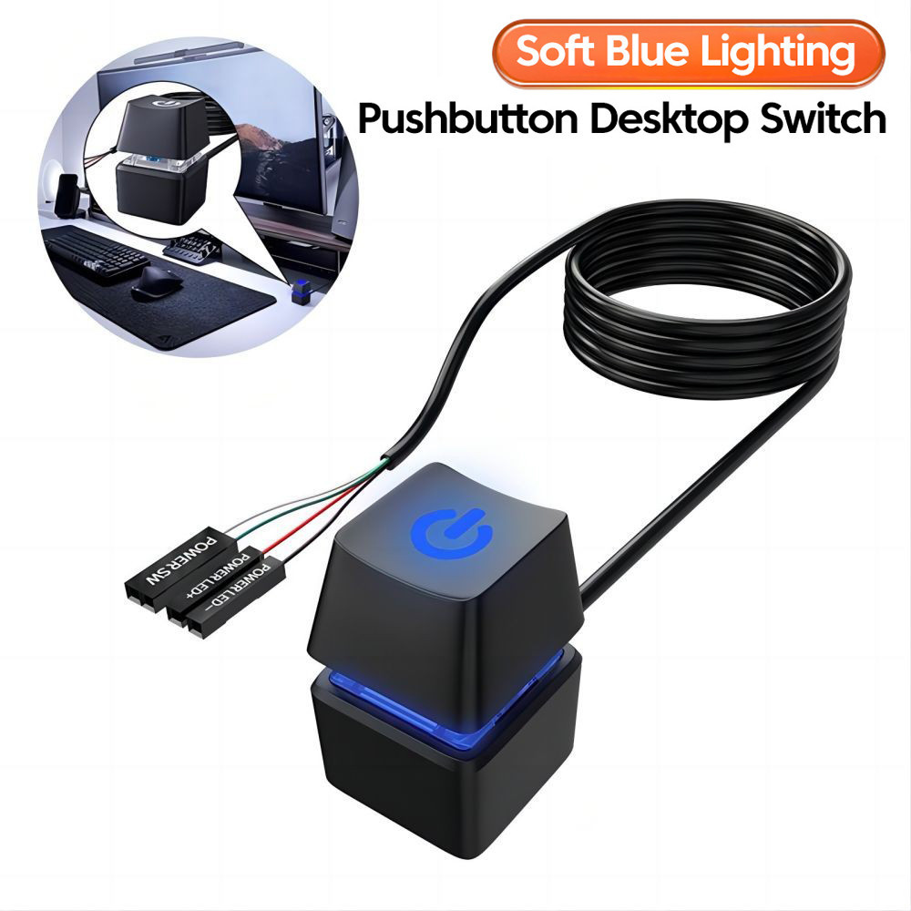 1.8M Colorful LED Computer Desktop Switch PC Motherboard External Start ...