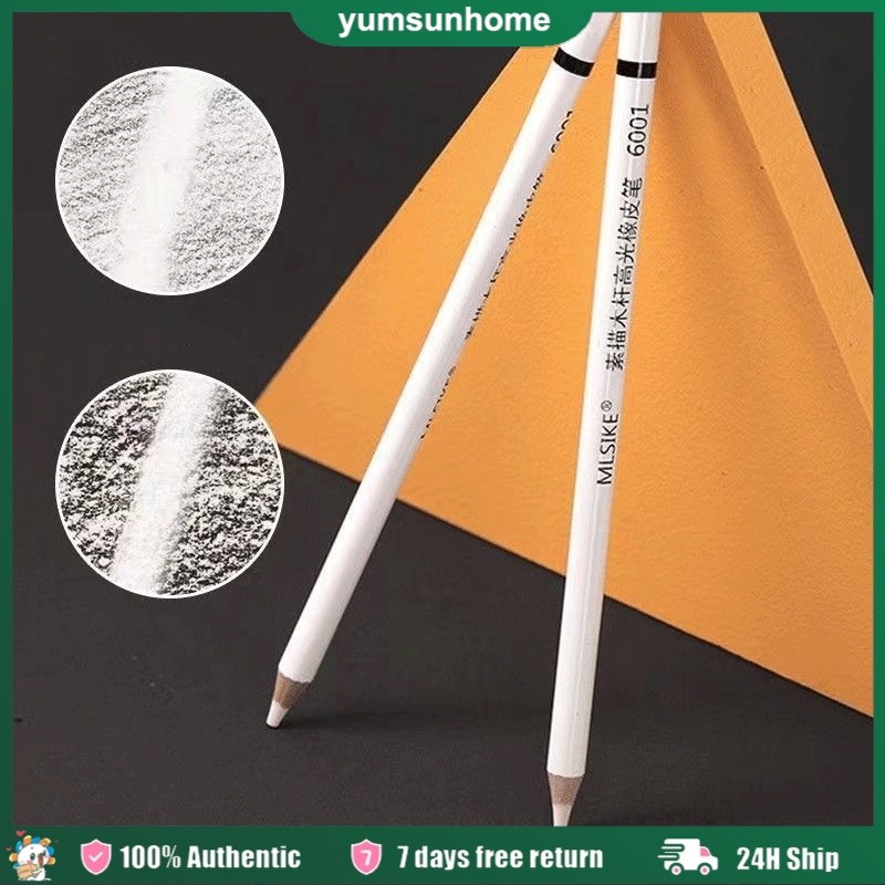 3pcs Rubber Pencil Eraser Correction White Charcoal Pencils Sketch ...