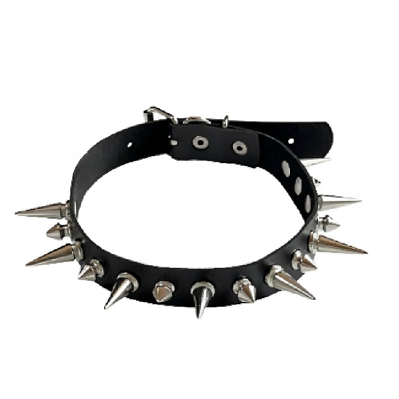 Punk Gothic Rivet Choker Leather Necklace main image 0