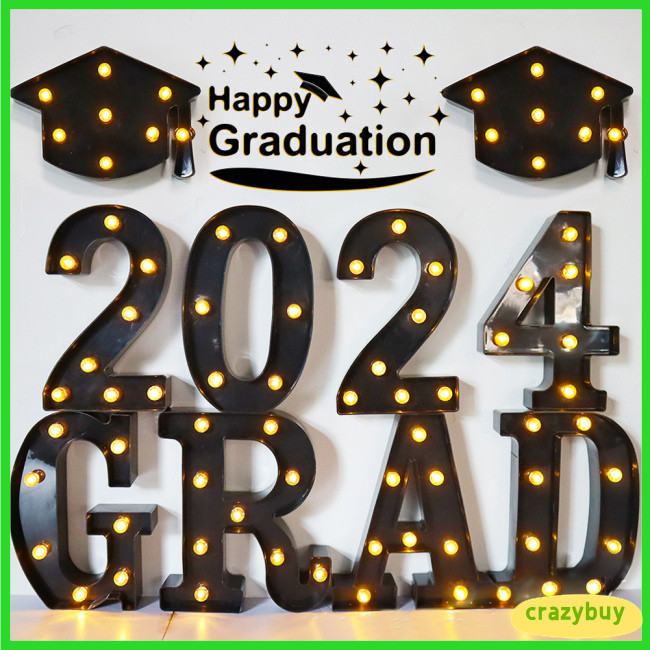CR Graduation Decorations Class Of 2024 Battery Powered 8 LED Light Up ...