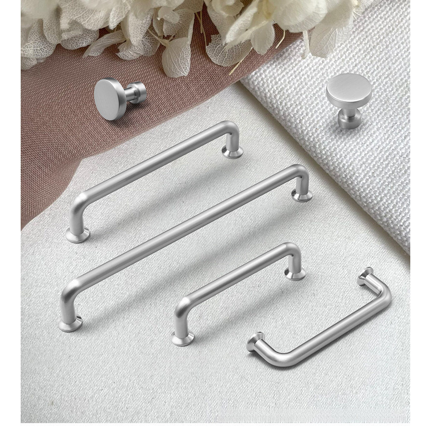 Light Luxury Cabinet Handle Silver Modern Drawer Handle Kitchen Cabinet ...