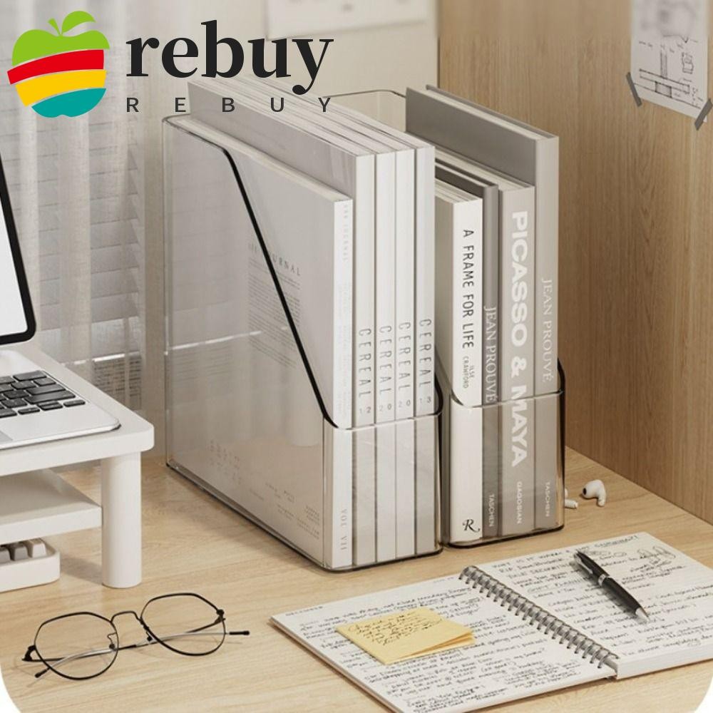 REBUY Desk File Folder, Transparent Acrylic File Storage Box, Multi ...