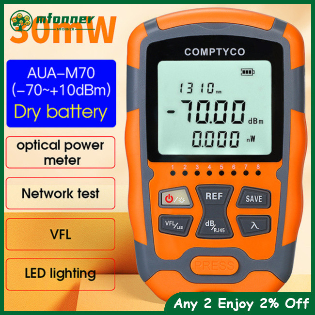 Mfonner Aua-m70 10/30/mw 4-in-1 Optical Power Meter Visual Fault ...