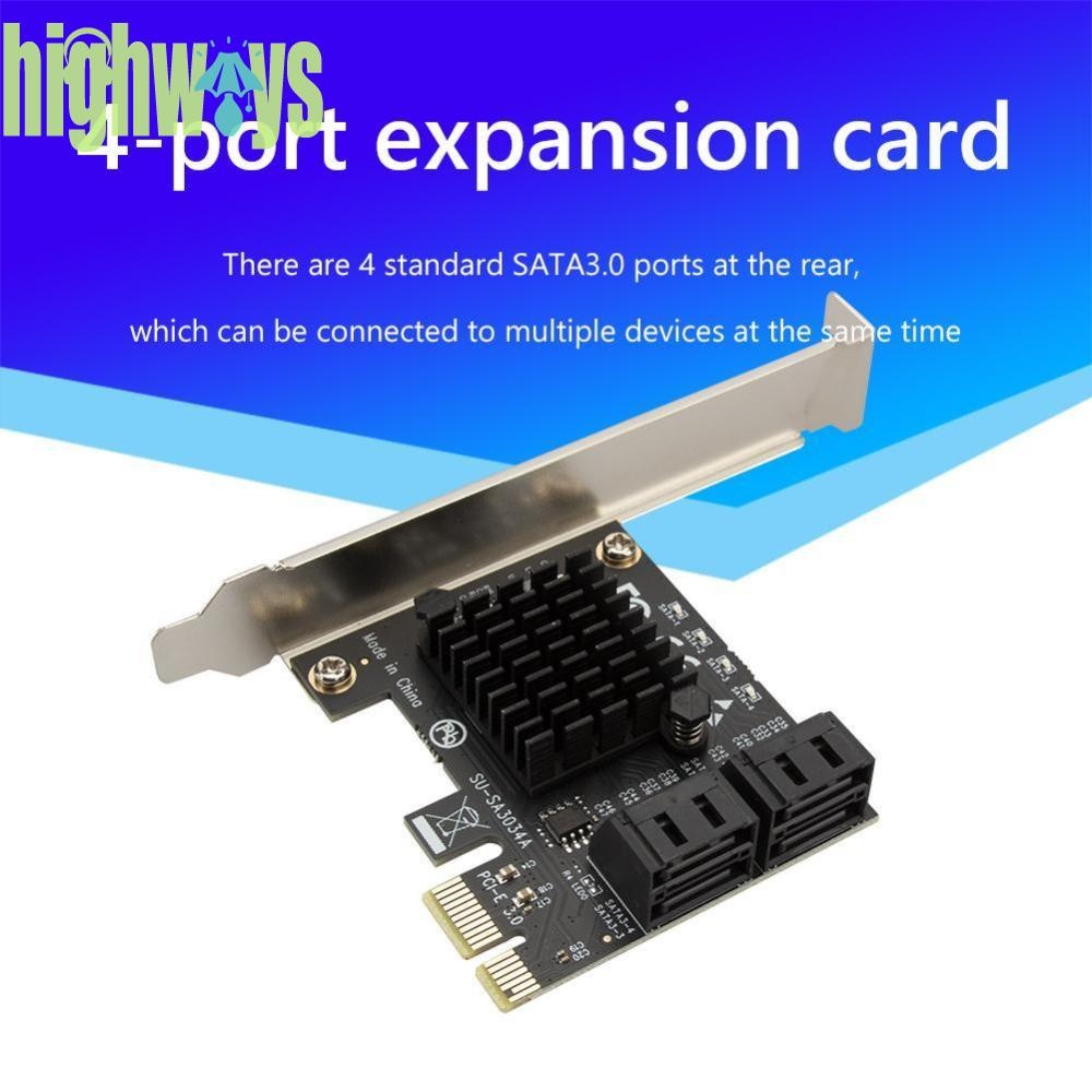 4 Port SATA III PCI E Express 3.0 X1 Controller Expansion Card Adapter