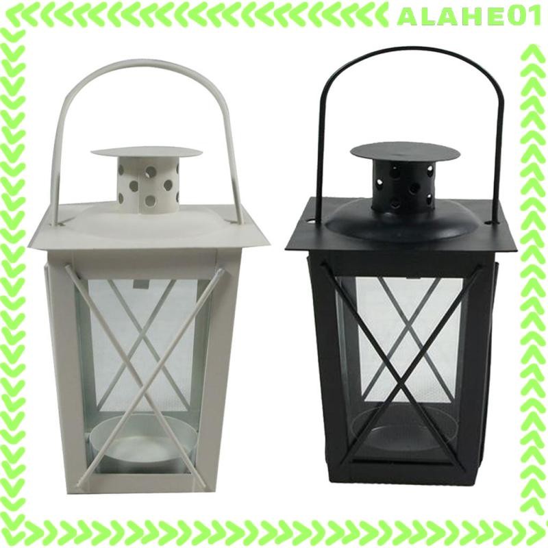 [Alahe] Small Led Candle Holder Metal Tealight Candle Lanterns Tabletop