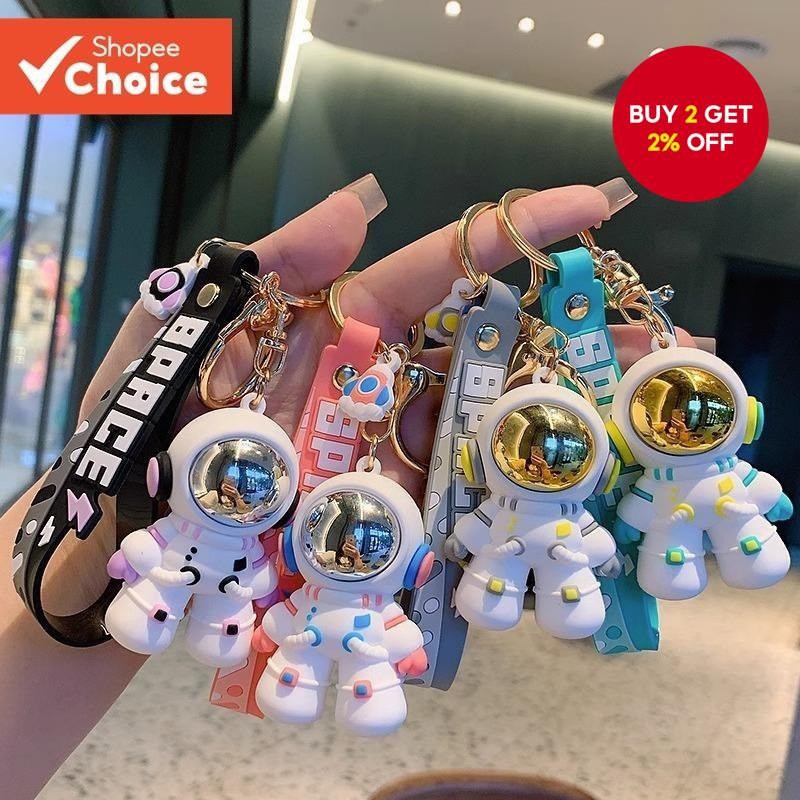 Cartoon Cool Astronaut Spaceman Keychain - Creative Car Accessory, Cute ...