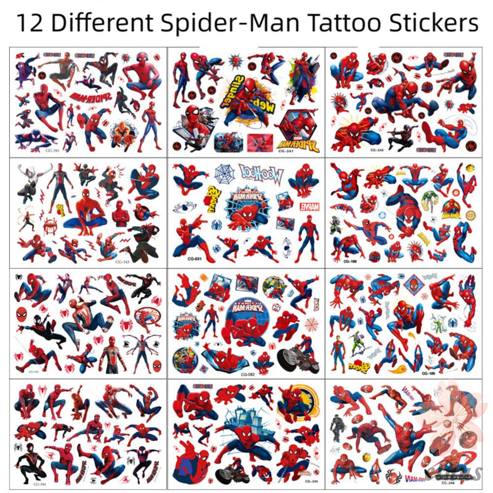 ELNUS Marvel Tattoo Stickers, Doctor Octopus Green Goblin Spiderman ...