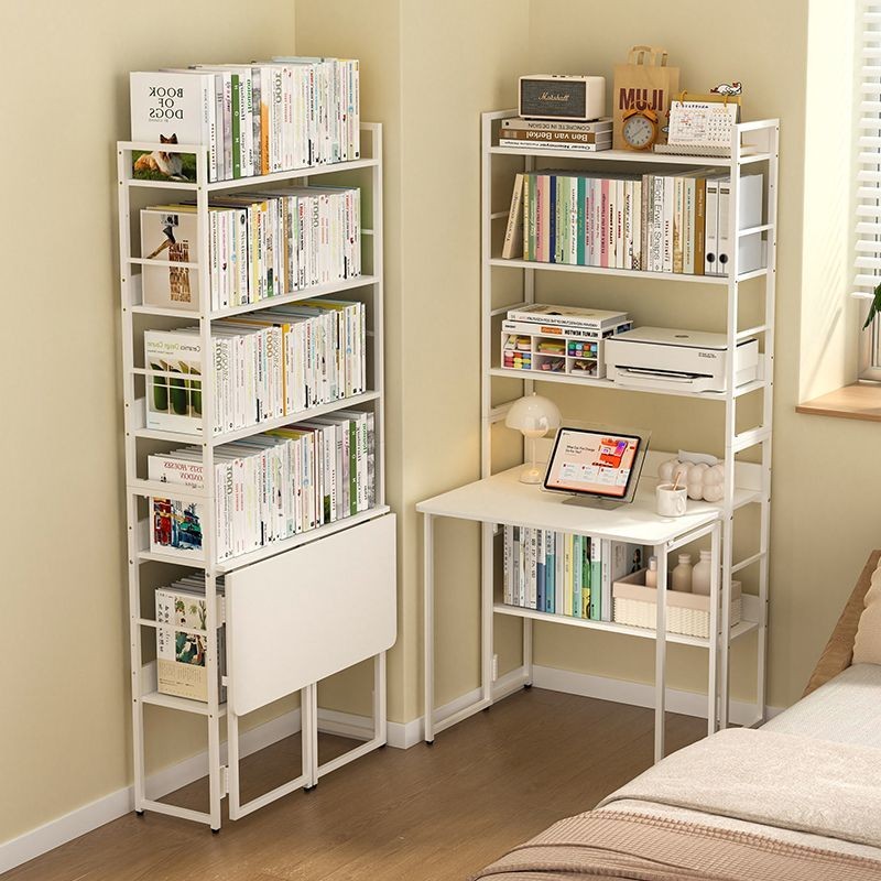 Foldable Computer Desk with Shelf Combination Desk Bookshelf Integrated ...