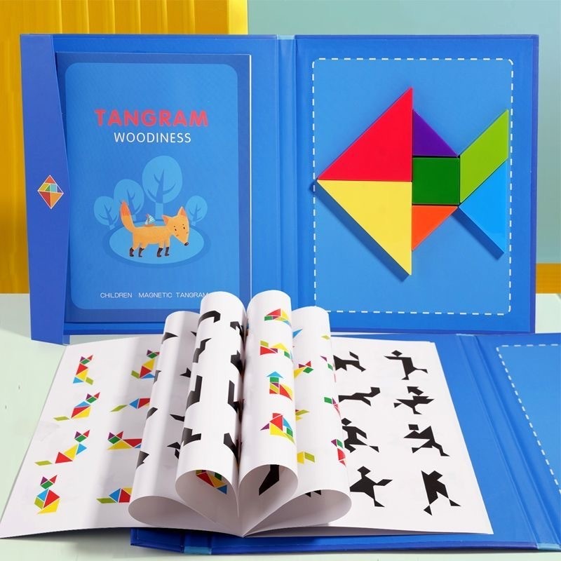 Kids 3D Magnetic Tangram Puzzle Educational Geometric Shapes Jigsaw ...