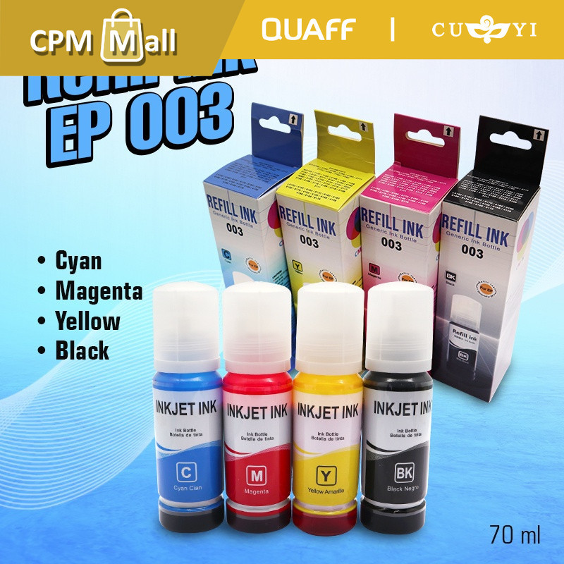 Refill Ink 003 for Printer L3210 L1110 L1210 L1250 L3116 L3216 ...