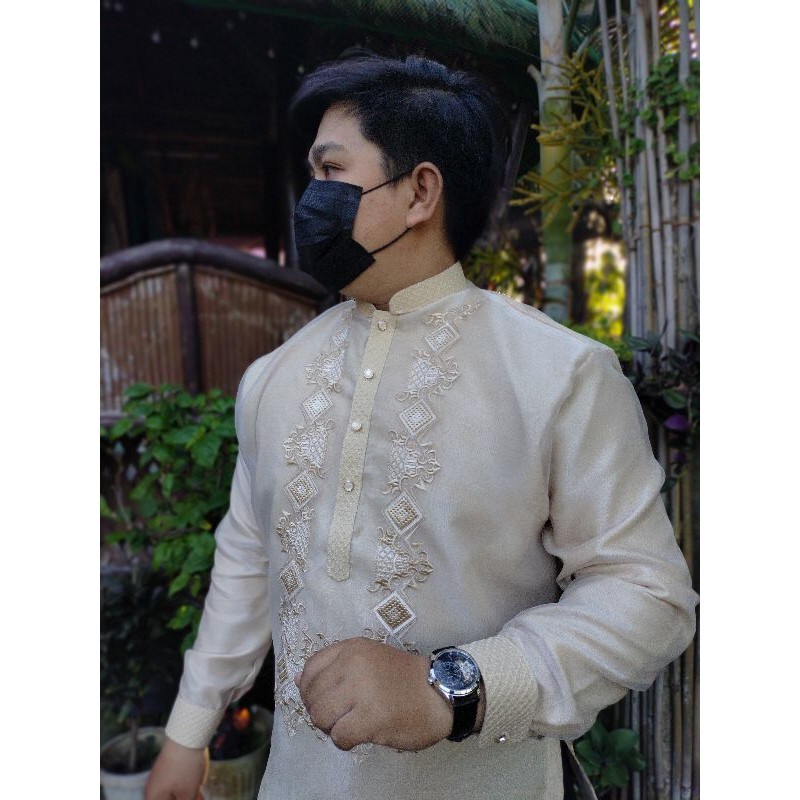HABLON II Modern Contemporary Barong Tagalog Men Beige Wedding ...