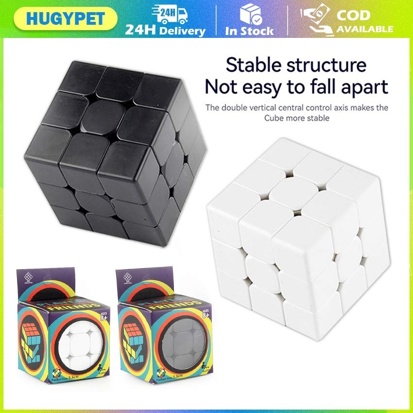 Magnetic Magic Cube 3x3x3 Pure Black White Professional Speed Cubes ...