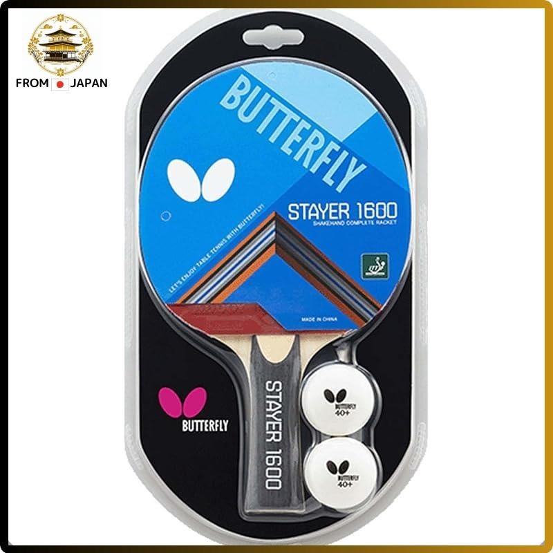 Butterfly STAYER1600 Table Tennis Rubber Racket with 2 balls Leisure ...