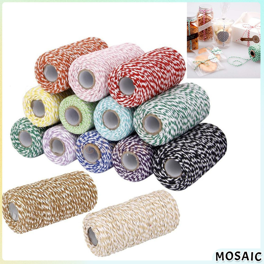 100m Cotton Cord Twine Colorful Twisted Rope Handmade Woven String Rope ...