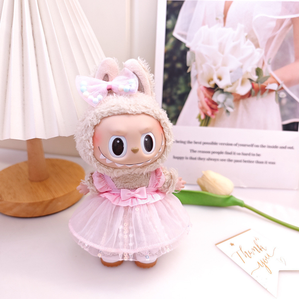 Costume Pour Figurine Labubu 17 Cm - Ensemble Sweat à Capuche + Pantalon - Compatible Générations 1, 2, 3 (debout/assis) - Accessoires Inclus