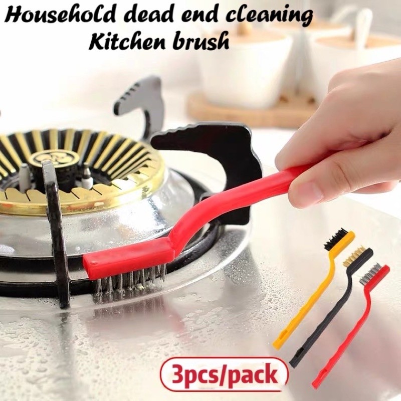 3pcs/set Kitchen gas stove cleaning brush Home hygiene dead corner wall ...