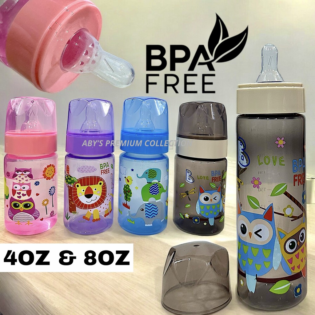 4OZ & 8OZ PP Cute Colorful Straight Standard Feeding Baby Bottle BPA ...