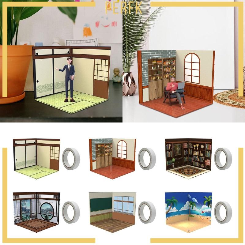 [Perfk] Backdrop Miniature Showcase for Action Figure Car Vehicle Scene ...