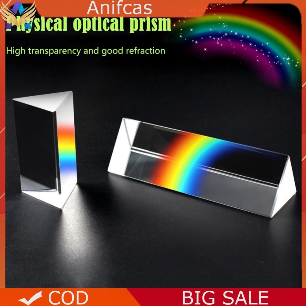 25x25x80mm Triangular Optical Prisms Glass Physics Teaching Refracted ...