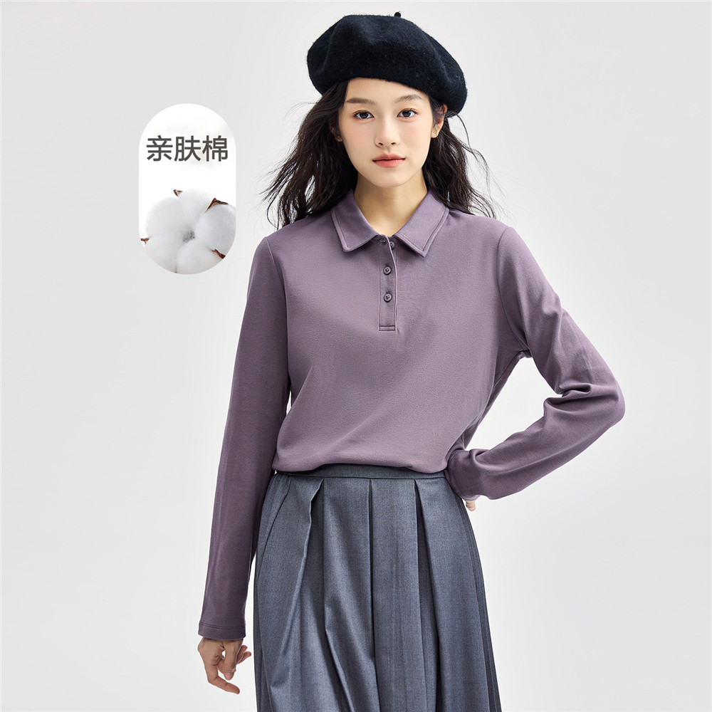 GIORDANO Women Interlock Plain Color Long Sleeve Polo Shirt 05312790 Shopee Philippines