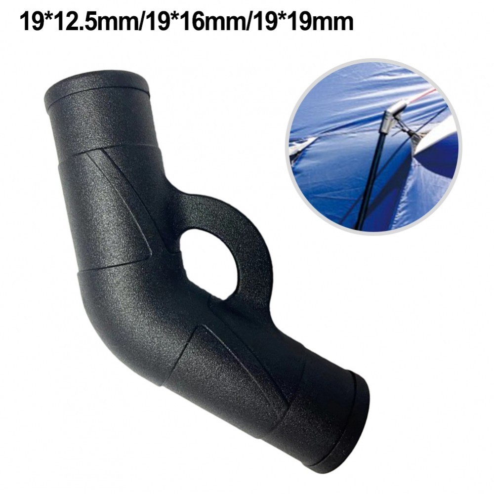 Camping Tent Pole Joint 130° Bend Black Color Durable Plastic Material