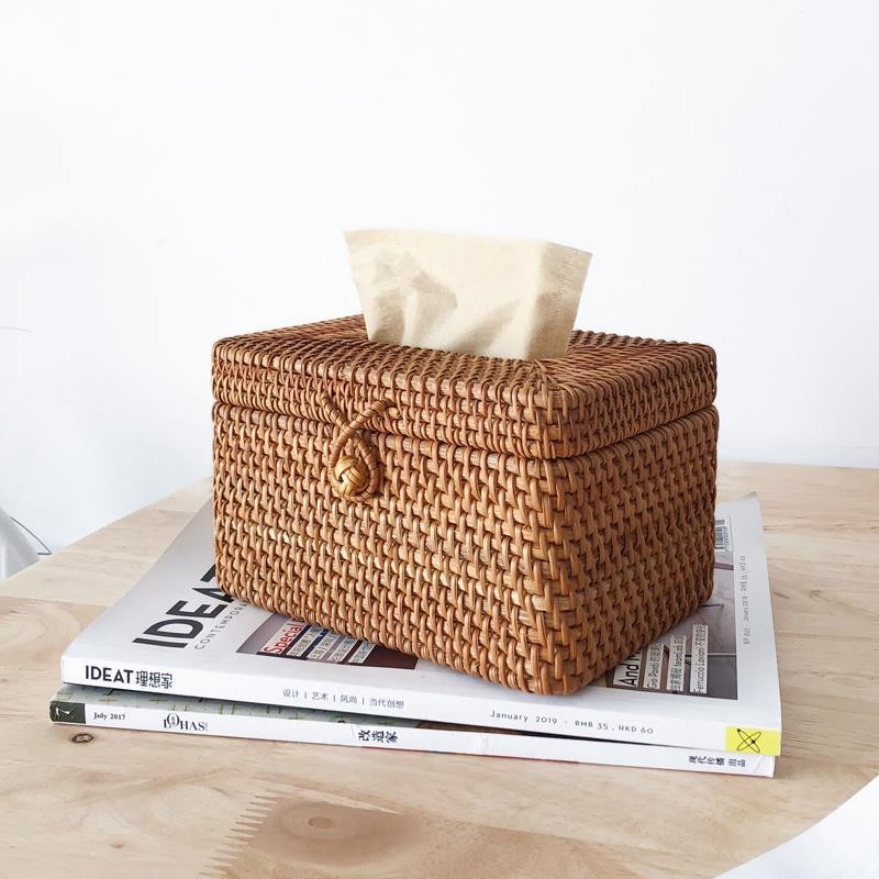 Rattan Tissue Box Meal Paper Tube Box Living Room Car Tissue Box B & B ...