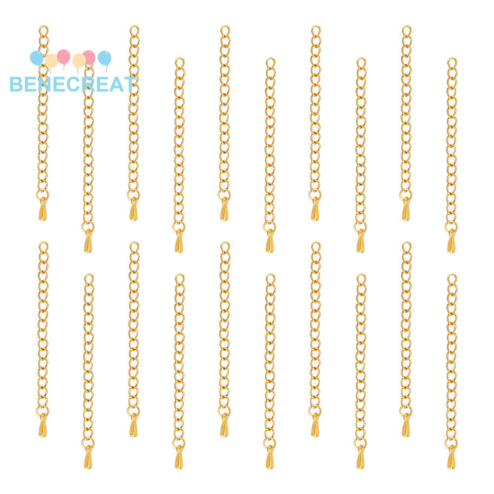 1Box 20Pcs 304 Stainless Steel Curb Chain Extender End Chains with