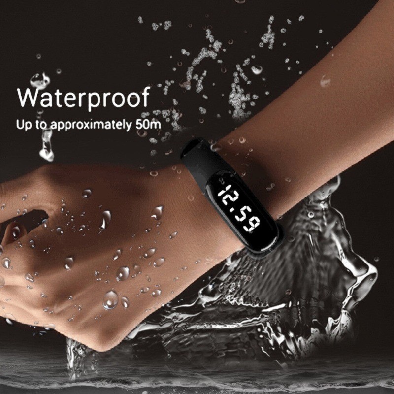 LED Electronic Watch Digital Sports Watch Waterproof Touch Sensitive ...