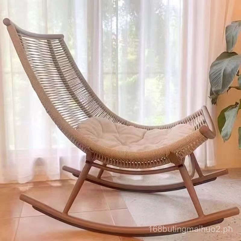 Rattan Rocking Chair Outdoor Garden Balcony Leisure Leisure Chair Small ...