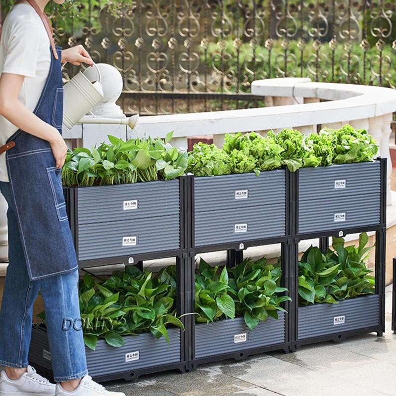 [Dolity2] Raised Garden Bed with Drainage Hole Patio Deck Larger