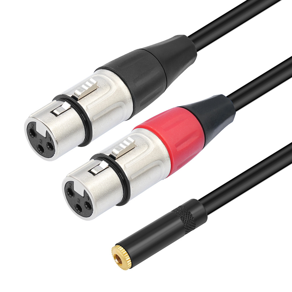 3.5mm 1/8 Inch To Dual XLR Male Stereo Cable for Stereo Mic To L & R