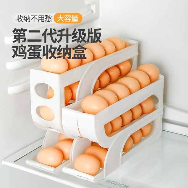 freezer organizer egg tray organizer Multilayer rolling egg storage
