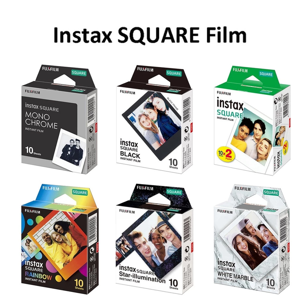 Fujifilm Instax Square Film For Fuji SQ1 SQ6 SQ10 SQ20 SQ40 SP-3 (White  Black Rainbow Star-illumination White Marble Sunset)