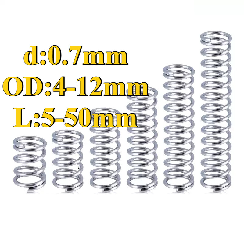 304 Stainless Steel Compression Spring d0.7mm * OD4-12mm Strong ...