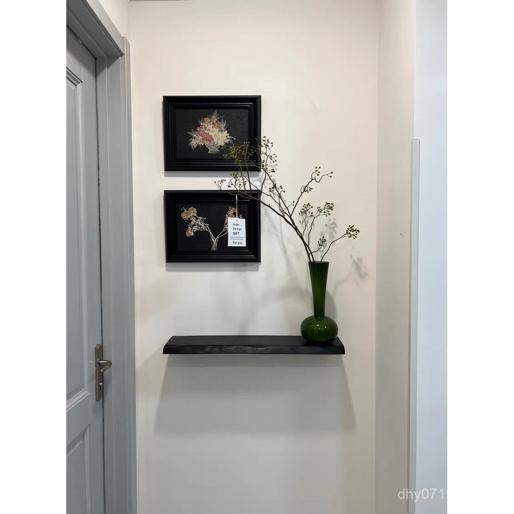 Wall-Mounted Single-Row Shelf Display Rack Carbonized Entrance Wall ...