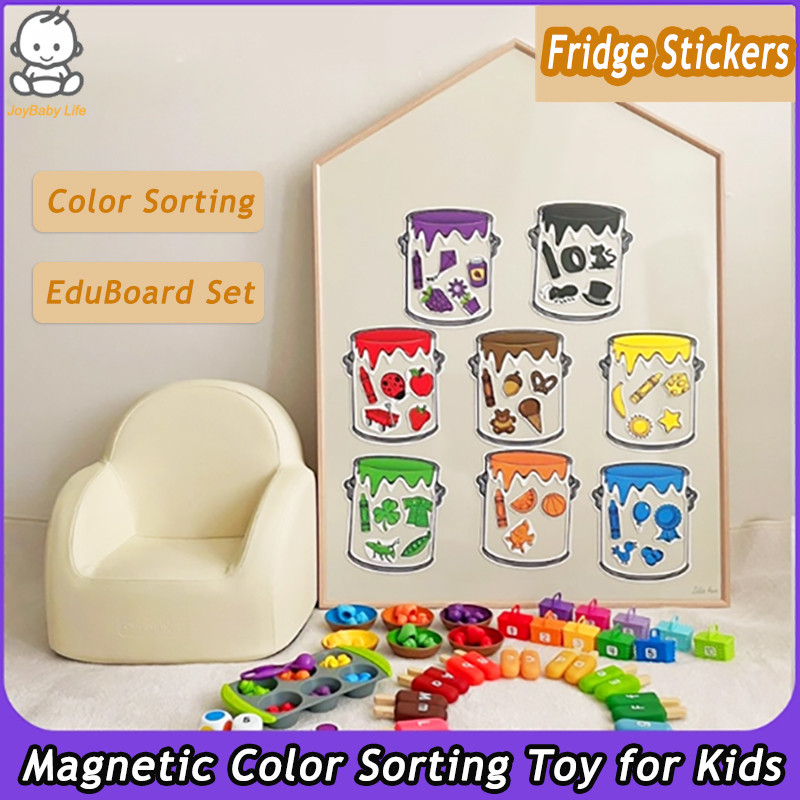 Magnetic Color Sorting Toy for Kids 3D Cartoon Fridge Stickers ...